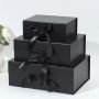 Flap Ribbon Closure Large Custom Magnetic Presentation Collapsible Boxes Pink Paper Folding Gift Box with Magnetic Lid