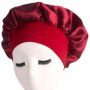  Custom elastic wide band silk satin hair bonnets
