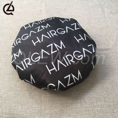 Custom Repeat Logo Elastic Wide Band Satin Bonnet