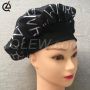 Custom Repeat Logo Elastic Wide Band Satin Bonnet