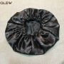 Black and White Repeat Logo Silk Satin Bonnets