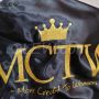 Custom Silk Satin Bonnets With Big Glitter Logo