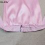 Custom Pink Satin Sleep Wide Elastic Band Bonnet With Long Bandage