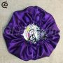 Kids Satin Bonnet Sleeping Cap for Baby Adjustable Satin Cap for Night Sleeping Reversible Double Layer White/Purple