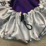 Kids Satin Bonnet Sleeping Cap for Baby Adjustable Satin Cap for Night Sleeping Reversible Double Layer White/Purple