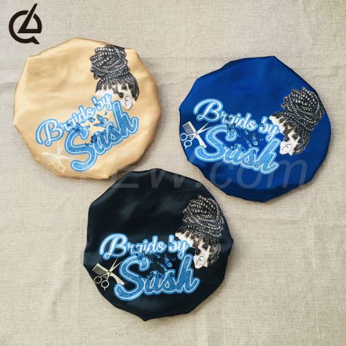 Custom Double Layer Silk Satin Bonnets With Logo