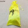 Yellow Satin Bags Custom Logo Drawstring Dust Wig Bags