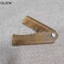 Private label wooden folding sandalwood beard comb