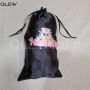 Custom Black Satin Bag Dust Bag Wig bag