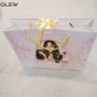 Luxury Marble Paper Shipping Bag With Ribbon