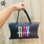 Paper Packaging Gift Pillow Box With Ribbon Handle