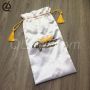 Custom White Satin hair bag with tassels