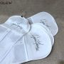 custom black storage wig bag with wooden hanger