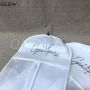 custom black storage wig bag with wooden hanger
