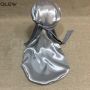 Custom Silver Satin Wide Elastic Band Long Bonnet