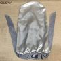 Custom Silver Satin Wide Elastic Band Long Bonnet