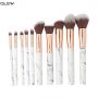 Marble Pattern Face Makeup Brush and Bag Set