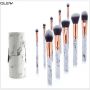 Marble Pattern Face Makeup Brush and Bag Set