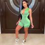 Deep V Neck Bodycon Jumpsuit Women Summer Rompers
