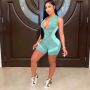 Deep V Neck Bodycon Jumpsuit Women Summer Rompers