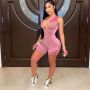 Deep V Neck Bodycon Jumpsuit Women Summer Rompers
