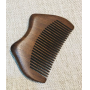 Natural wooden beard comb with logo