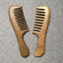 OEM wide tooth wooden handle sandalwood hair comb