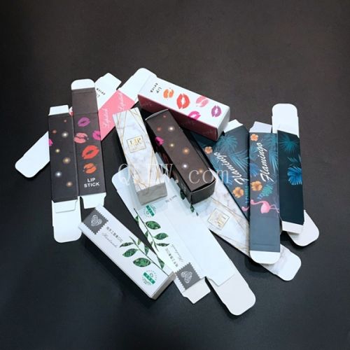 Custom lipgloss packaging box marble color with logo label