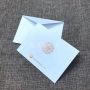 Custom Rose gold foil logo eco friendly White pearl paper card envelopes