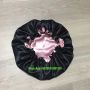 Personality Silk Satin Hair Bonnet With Colorful Logo