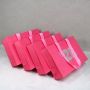 Custom Luxury Clothing Retail Gift Hot Pink Recycled Paper Bag Embedded Ribbon Handles for Shoes & Clothing