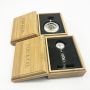 Custom natural wooden bamboo watch gift box with engraving logo