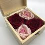 Custom Natural Square wooden flower box with metal lock