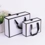Custom drawer cardboard clothing packaging box with ribbon handle