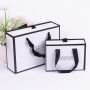Custom drawer cardboard clothing packaging box with ribbon handle