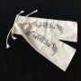 Personalized natural color recycled cotton drawstring bag for Wine 