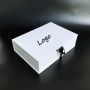 White custom makeup brush packaging gift box with satin insert 