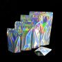 Wholesale hologram foil stand up zipper pouch bag with ziplock 
