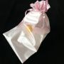 100 Custom Pink Silk Satin Hair Extensions Packaging Bags
