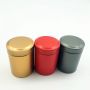 Gold round shape tin gift box packaging with printed logo