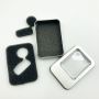 Custom silver metal tin box with window and foam tray