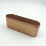 Oval wooden color metal tin box packaging custom with logo print