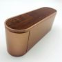 Oval wooden color metal tin box packaging custom with logo print