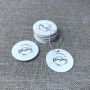 Custom round circle white hang tags with your logo