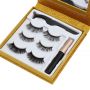 Gold glitter eyelash set packaging box with mirror