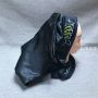 Custom Black Long bonnet with snap and tie band button for hair sleeping