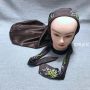 Personalized brown double layer extra long bonnets for hair wig