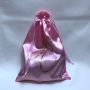 Custom black satin dust wig hair silk bags with silver logo for bundles