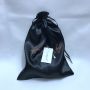 Custom black satin dust wig hair silk bags with silver logo for bundles